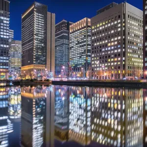 Tokyo Downtown Reflection Print by Duane Walker Tokyo Downtown Reflection Print by Duane Walker