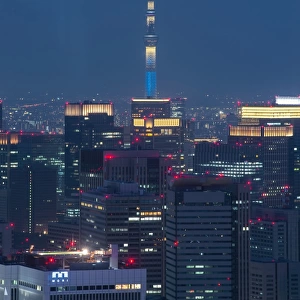 Tokyo skytree at night from Roppongi hill
