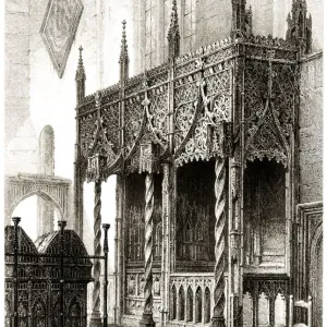 Print of the Howard family tomb at Arundel Church, Sussex