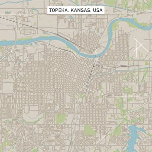 Topeka Kansas US City Street Map