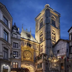 Tower of Gros Horloge in Rouen, Normandy, France