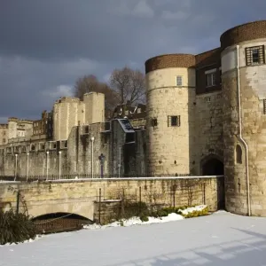 Tower of London UNESCO site in snow Tower of London UNESCO site in snow