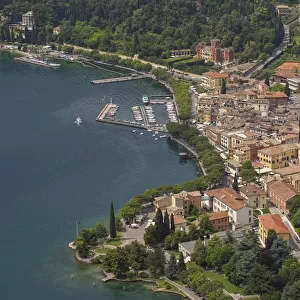 The town of Garda on Lake Garda seen from La Rocca, Garda, Verona province, Italy