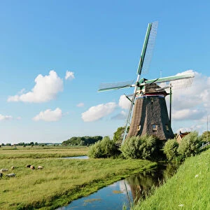 Traditional Dutch windmill near Msland, Holland, Netherlands