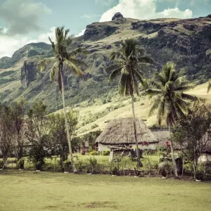 Traditional Fijian houses- Landscape Traditional Fijian houses- Landscape