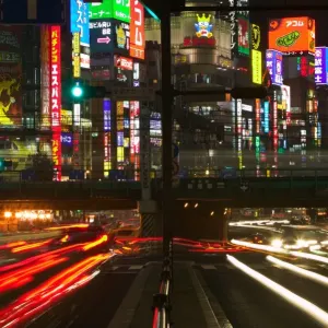 Traffic, Shinjuku, Tokyo, Honshu, Japan, elevated view Traffic, Shinjuku, Tokyo, Honshu, Japan, elevated view