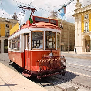 A tram in Praca do Comercio square