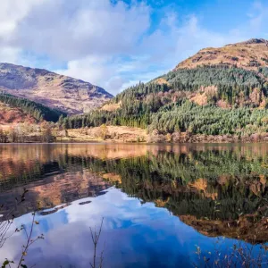 Tranquil Loch Eck in sunshine, Benmore, Cowal Tranquil Loch Eck in sunshine, Benmore, Cowal