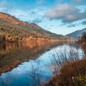Tranquil Loch Eck in sunshine, Benmore, Cowal Tranquil Loch Eck in sunshine, Benmore, Cowal