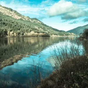 Tranquil Loch Eck in sunshine, Benmore, Cowal Tranquil Loch Eck in sunshine, Benmore, Cowal