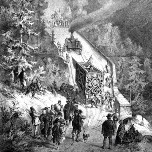 Transport of the Crucifixion group near Oberammergau, Bavaria