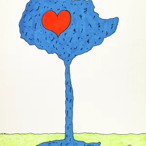 "Tribute to Yves Klein (Omaggio a Yves Klein), by Mario De Biasi, 1995, 20th Century, drawing"