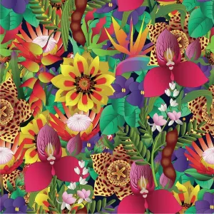 Tropical Flower Print: A Seamless Pattern of Exotic Blooms Tropical Flower Print: A Seamless Pattern of Exotic Blooms