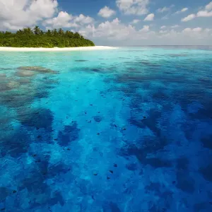Tropical island and lagoon, maldives Tropical island and lagoon, maldives