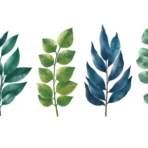 tropical leaf collection water paint on paper surface on white background tropical leaf collection water paint on paper surface on white background