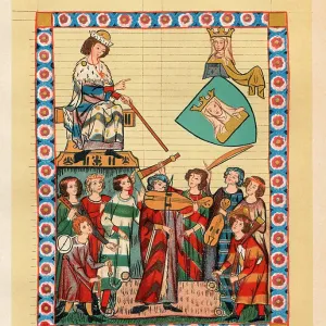 Troubadour and minstrel Heinrich Frauenlob 14th century medieval portrait Troubadour and minstrel Heinrich Frauenlob 14th century medieval portrait