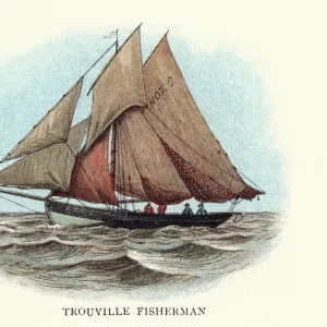 Trouville fishing boat, 19th Century Normandy France