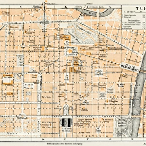 Turin Italy map 1895