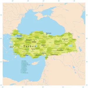 Mapa Vector de Turquía. Mapa Vector de Turquía.