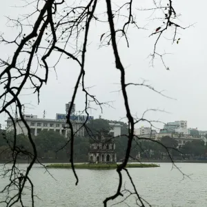 Turtle Tower, Center Hanoi, Winter, Morning, Vietnam Turtle Tower, Center Hanoi, Winter, Morning, Vietnam