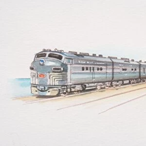 Twentieth Century Ltd, American passenger train emerging from tunnel