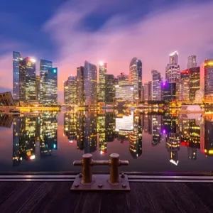Twilight Downtown Singapore city Twilight Downtown Singapore city