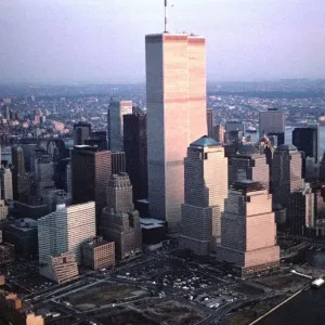 Aerial View Twin Towers Print Aerial View Twin Towers Print