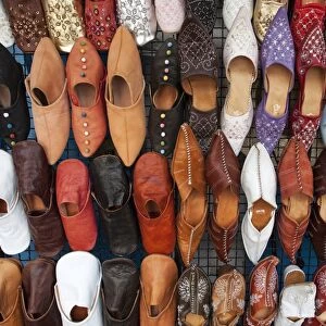 Typical Tunisian shoes, market, bazaar, Djerba, Tunisia