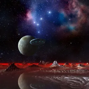 UFO over Alien Planet Print UFO over Alien Planet Print