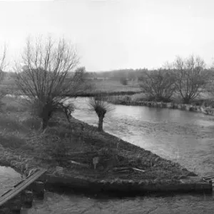 Unclaimed Marshland Print, an inn on the River Test Unclaimed Marshland Print, an inn on the River Test
