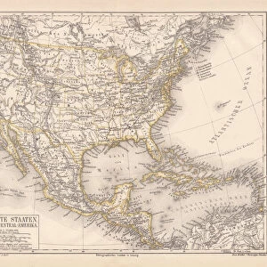 United States of America, Mexico and Central America, published in 1878