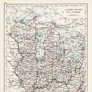 United States North East Central map 1897