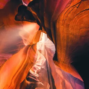 Upper Antelope Slot Canyon near Page, Arizona. Light beams. USA Upper Antelope Slot Canyon near Page, Arizona. Light beams. USA