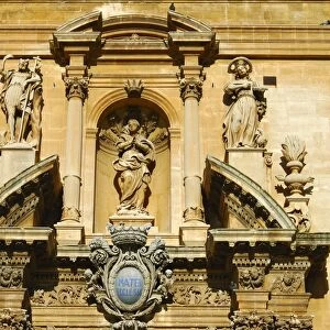Detail of the upper part of the portal Cathedral San Giovanni Ragusa Italy
