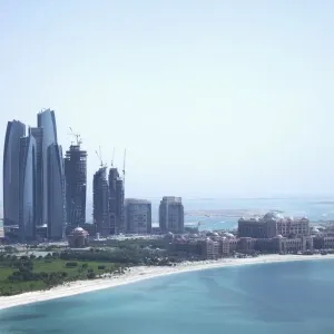 Urban Skyline Beach Scene Print