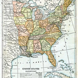 USA eastern states map 1898