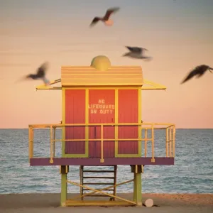 South Beach Lifeguard Hut Print South Beach Lifeguard Hut Print