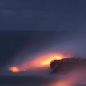 USA, Hawaii, Big Island, Hawaii Volcanoes NP, lava flow from Kilauea