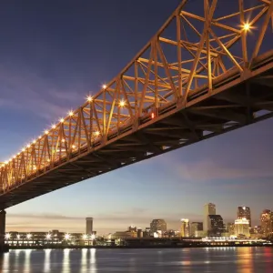USA, Louisiana, New Orleans, Toll bridge over Mississippi River USA, Louisiana, New Orleans, Toll bridge over Mississippi River