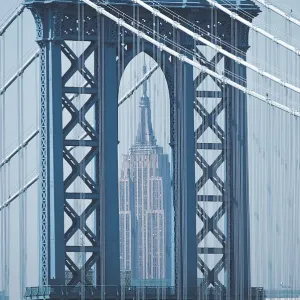 Manhattan Bridge Print with Empire State Building Manhattan Bridge Print with Empire State Building