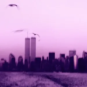 USA, New York City, Manhattan skyline (blurred motion, toned B&W) USA, New York City, Manhattan skyline (blurred motion, toned B&W)