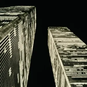 Black and White Print of Twin Towers, New York City Black and White Print of Twin Towers, New York City