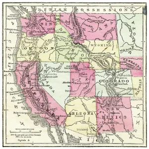 USA Pacific States map of 1871 USA Pacific States map of 1871