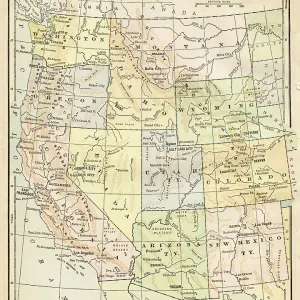 USA Pacific States map of 1888 USA Pacific States map of 1888