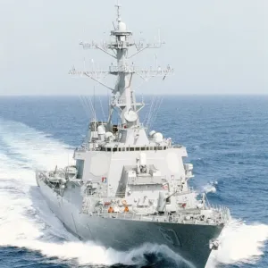 USS Cole guided missile destroyer at sea off Puerto Rico, Aug 2001 USS Cole guided missile destroyer at sea off Puerto Rico, Aug 2001