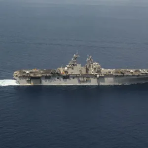USS Iwo Jima Aerial View Print