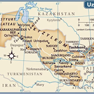 Uzbekistan country map