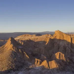 Valle de la Luna or Valley of the Moon in the evening light, San Pedro de Atacama, Antofagasta Region, Chile Valle de la Luna or Valley of the Moon in the evening light, San Pedro de Atacama, Antofagasta Region, Chile