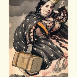 Vintage Chromolithograph Print of Queen Isabella II Vintage Chromolithograph Print of Queen Isabella II