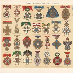 Various historical medals of Europe (except Germany), chromolithograph, published 1897